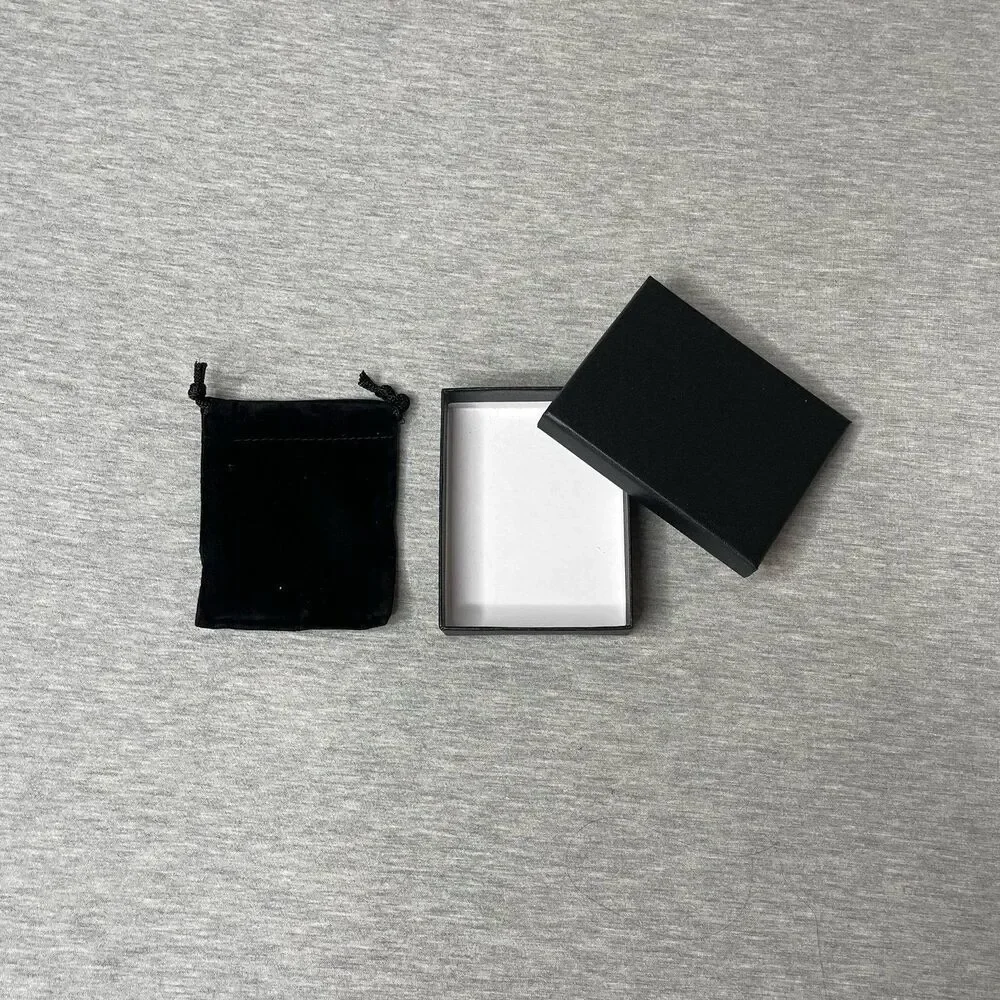 Macy’s Solid Black 4” x 3” Jewelry Necklace & Bracelet Gift Box 2 PCS. Set